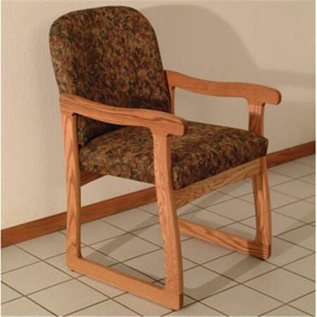 WOODEN MALLET Prairie Guest Chair in Medium Oak - Watercolor Earth DW7-1MOWE